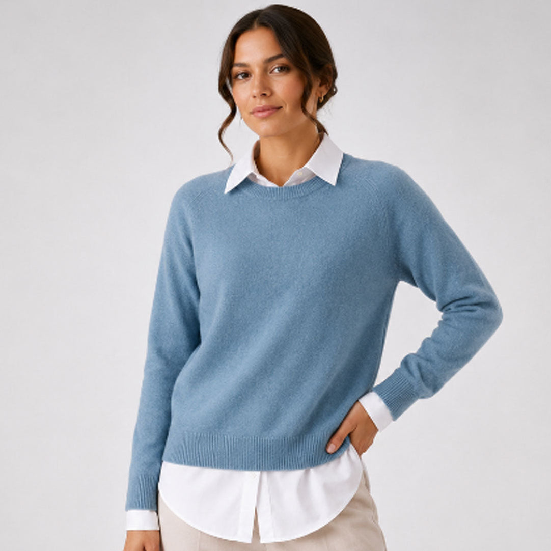 Carlena | Damski sweter wełniany o eleganckim kroju i minimalistycznym wykończeniu | Jolanta