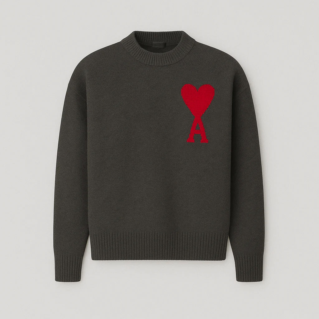 Carlena | Sweter oversize z dzianiny z detalem serca