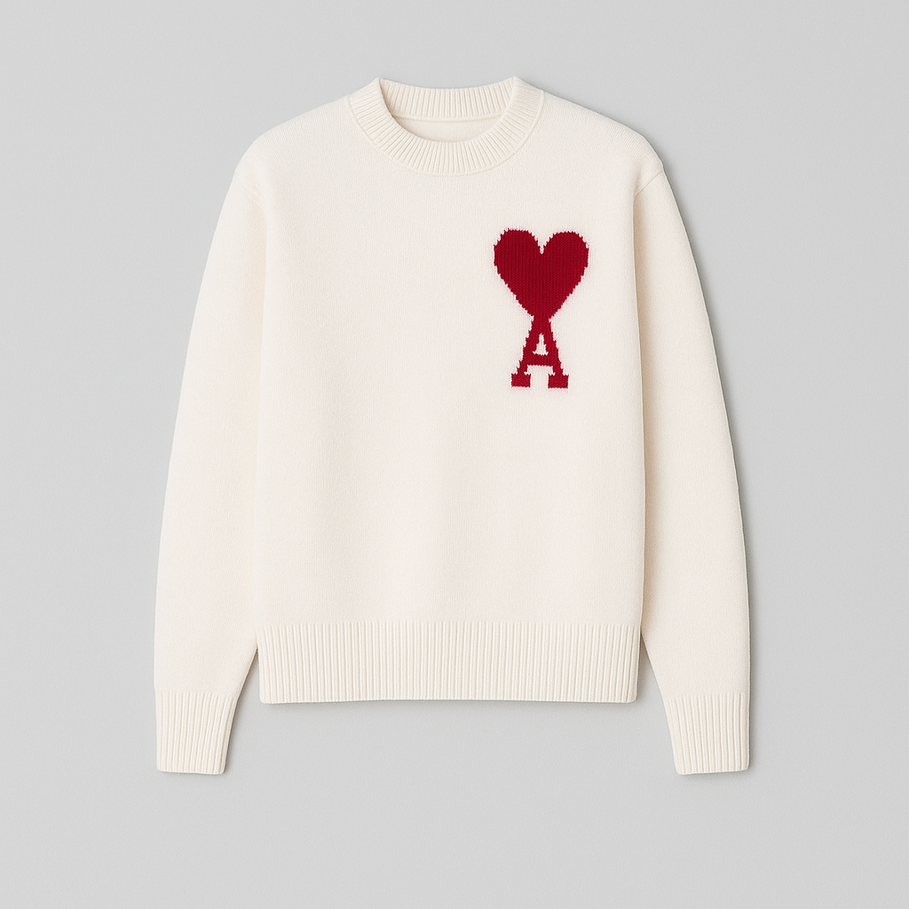 Carlena | Sweter oversize z dzianiny z detalem serca