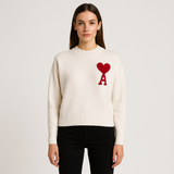 Carlena | Sweter oversize z dzianiny z detalem serca