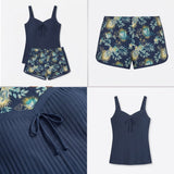 Carlena | Damski Tankini w Prążki z Szortami Kąpielowymi